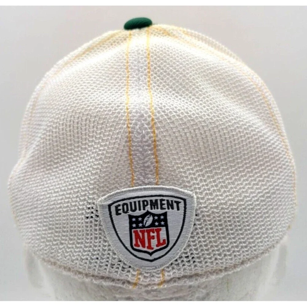 GREEN BAY PACKERS CAP HAT FITTED BIG LOGO SIZE M/L REEBOK NFL AUTHENTIC SIDELINE
